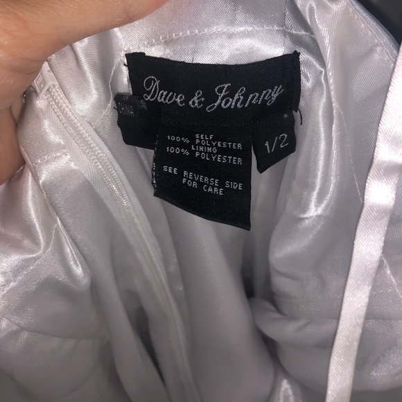 STRAPLESS DAVE & JOHNNY BLUE FLORAL DRESS - Picture 3 of 4